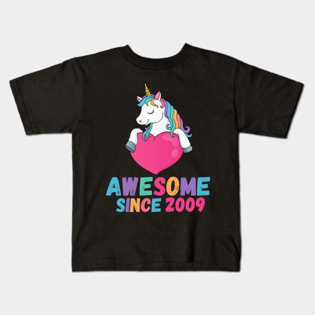 Awesome Since 2009, Unicorn 2009 Kids T-Shirt by ahmad211